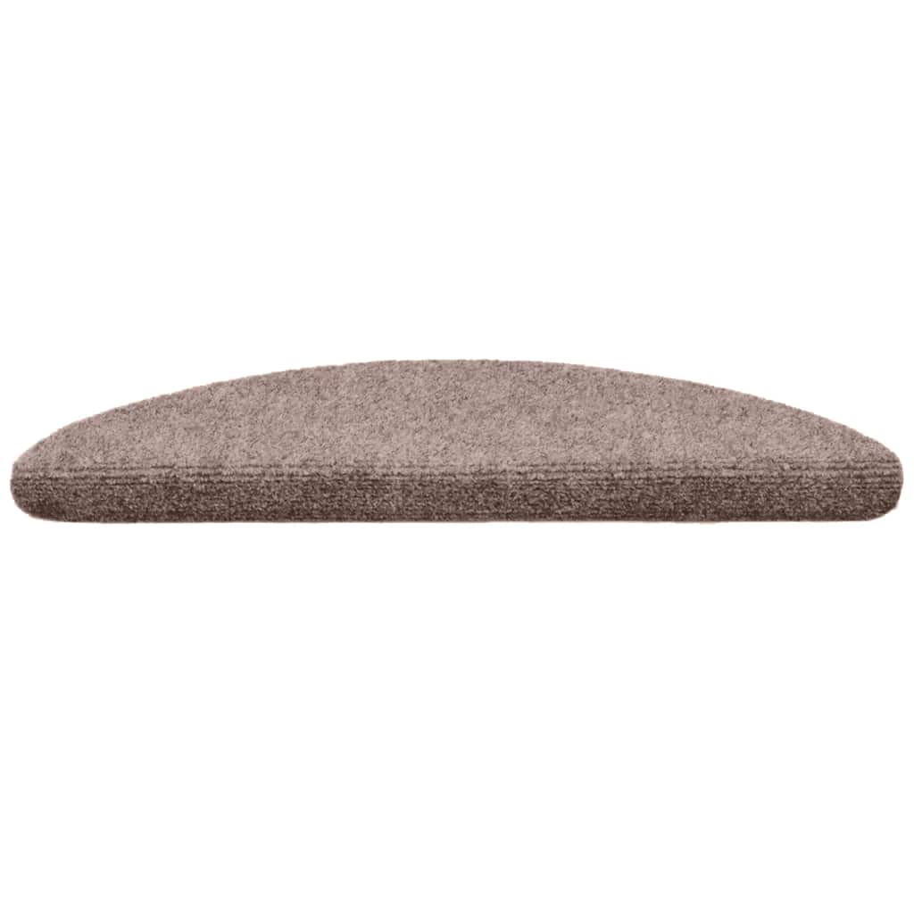 vidaXL Πατάκια Σκαλιών Αυτοκόλλητα 30 τεμ. Ανοιχτό Καφέ Ημίστρογγυλά 56x17x3 εκ.