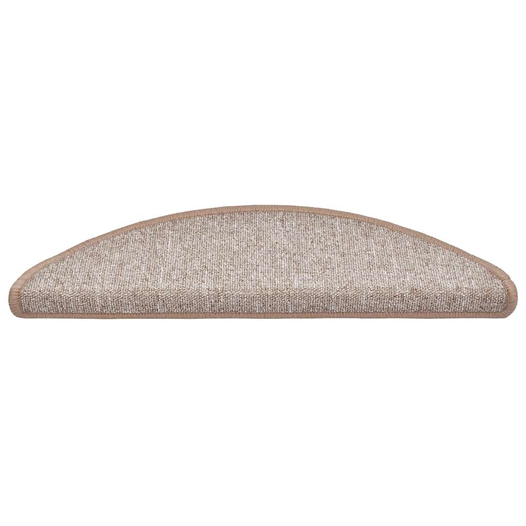 vidaXL Πατάκια Σκαλοπάτια 30 τεμ. Ανοιχτό Καφέ Ημίκυκλα 56x17x3 εκ.