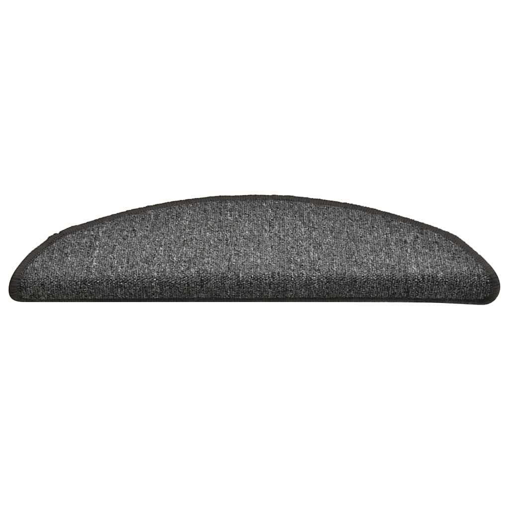 vidaXL Πατάκια Σκαλοπάτια 30 τεμ. Σκούρο Γκρι Ημίστρογγυλά 56x17x3 εκ.