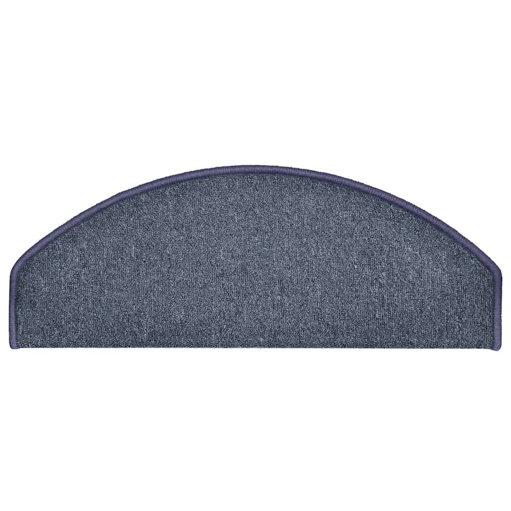 vidaXL Πατάκια Σκαλοπατιών 30 τεμ. Σκούρο Γκρι και Μπλε Ημίστρογγυλά Μεγάλα 65x24x4 εκ.