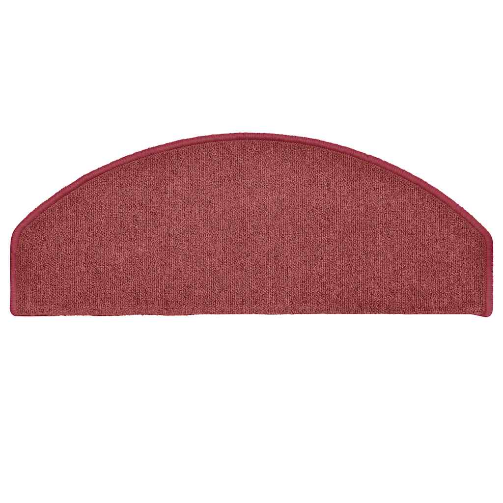 vidaXL Πατάκια Σκαλοπάτια 30 τεμ. Μπορντό Ημίστρογγυλά Μεγάλα 65x24x4 εκ.