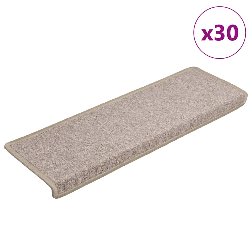 vidaXL Πατάκια Σκάλας 30 τεμ. Taupe 65x21x4 εκ.
