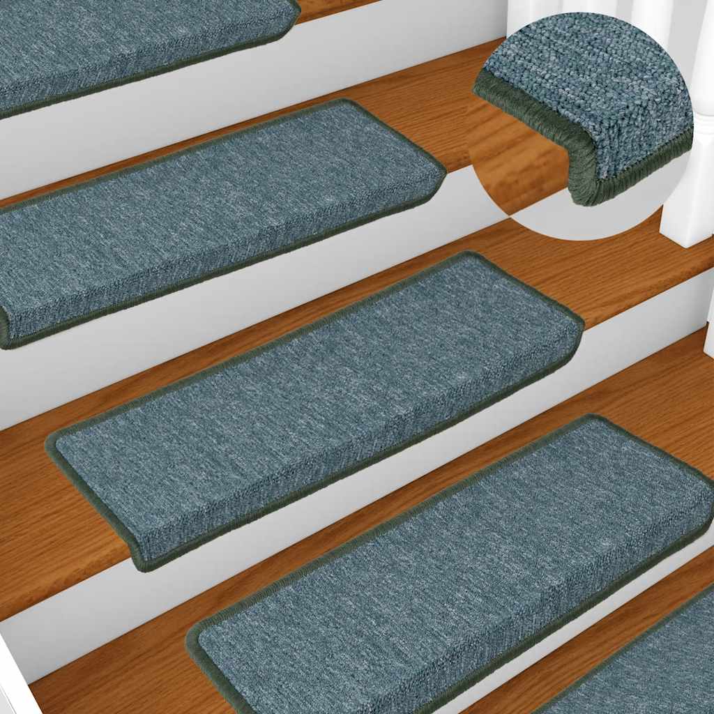 vidaXL Πατάκια Σκαλοπάτια 30 τεμ. 65x21x4 εκ. Σκούρο Πράσινο με Ορθογώνια Άκρη