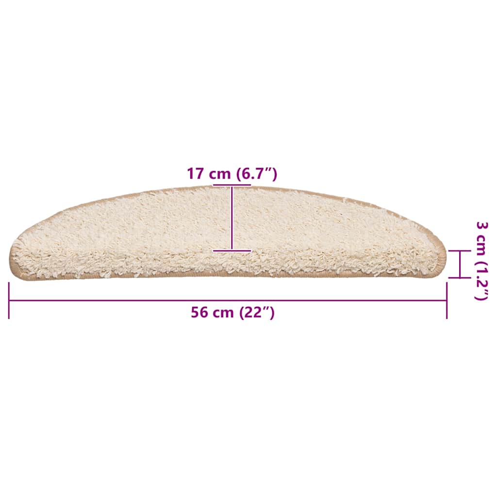 vidaXL Πατάκια για σκάλες 30 τεμάχια Κρέμα 56x17x3 cm