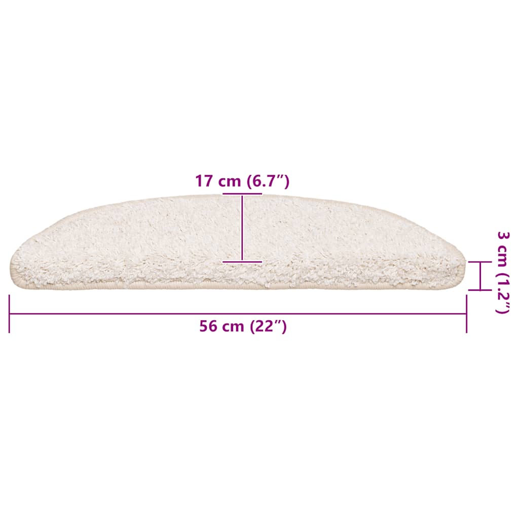 vidaXL Πατάκια για σκάλες 30 τεμάχια Λευκό 56x17x3 cm