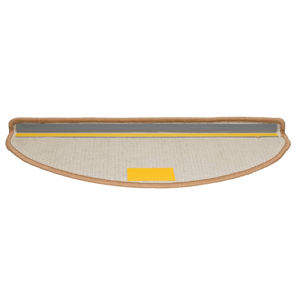 vidaXL Πατάκια Σκαλιών 30 τεμ. Μπεζ Ημίστρογγυλά Μεγάλα 65x21x4 εκ.