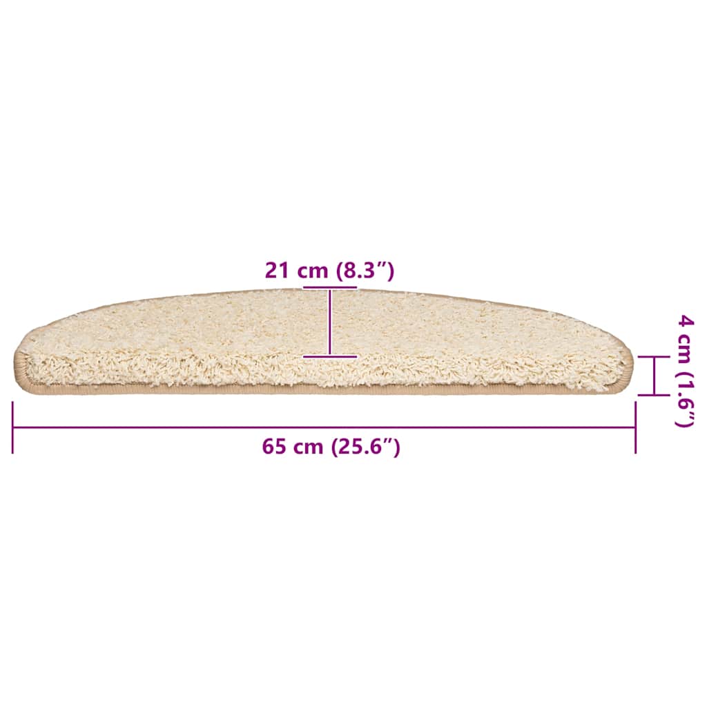 vidaXL Πατάκια για σκάλες 30 τεμάχια Κρέμα 65x21x4 cm