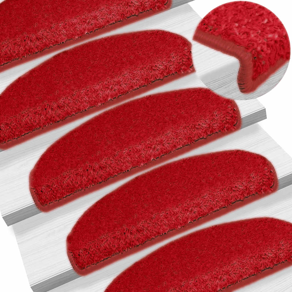 vidaXL Πατάκια για σκάλες 30 τεμάχια Κόκκινο 65x21x4 cm