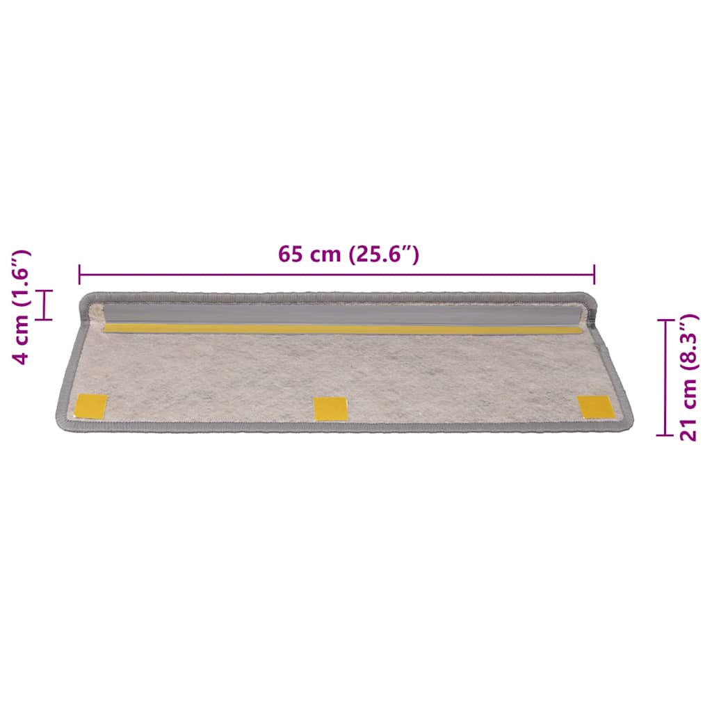 vidaXL Πατάκια Σκάλας Αυτοκόλλητα 30 τεμ. Όψη Σιζάλ Ασημί 65x21x4 εκ.