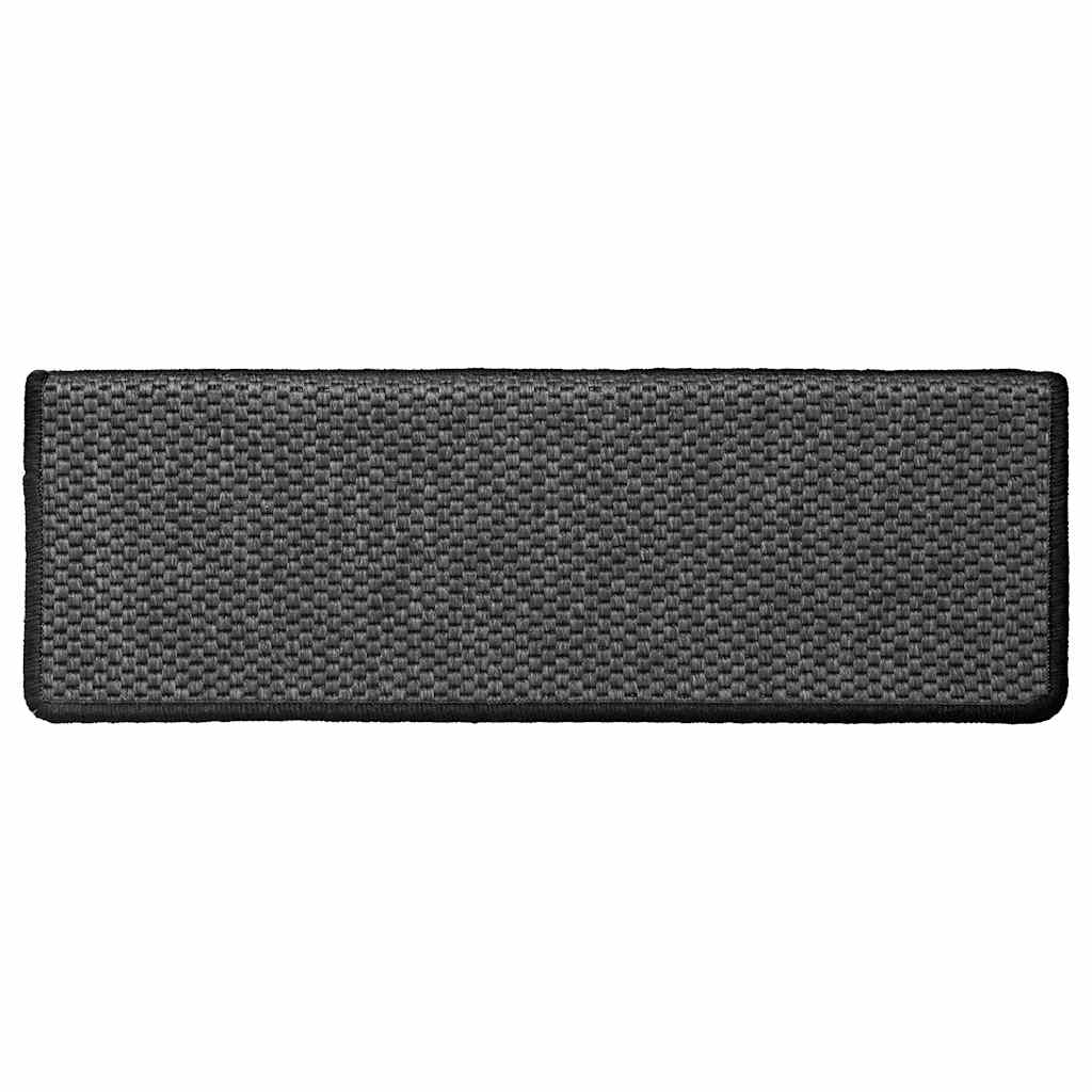 vidaXL Πατάκια Σκάλας Αυτοκόλ. 30 τεμ. Όψη Σιζάλ Ανθρακί 65x21x4 εκ.