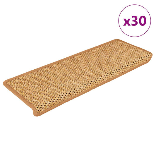 vidaXL Πατάκια Σκάλας Αυτοκόλ. 30 τεμ. Όψη Σιζάλ Σιζάλ 65x21x4 εκ.