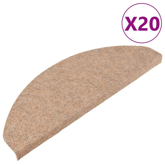 vidaXL Πατάκια Σκάλας Αυτοκόλλητα 20 τεμ. Μπεζ 65 x 22,5 x 3,5 εκ.