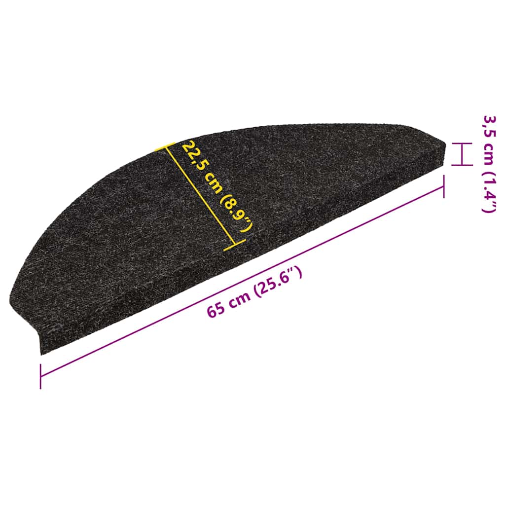 vidaXL Πατάκια Σκάλας Αυτοκόλλητα 20 τεμ. Ανθρακί 65 x 22,5 x 3,5 εκ.