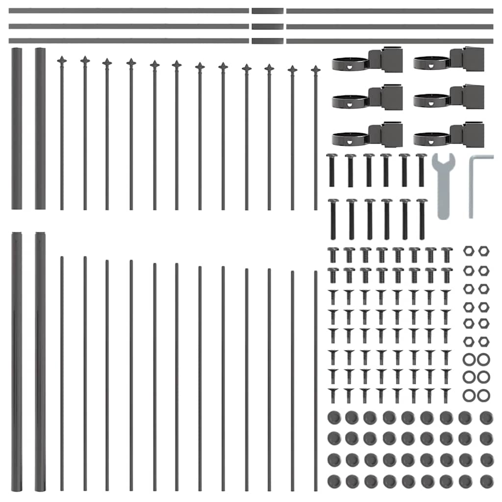 vidaXL Κοινοτικός Φράχτης με Τόξο Γκρί 6,8x1,75 μ Χάλυβας
