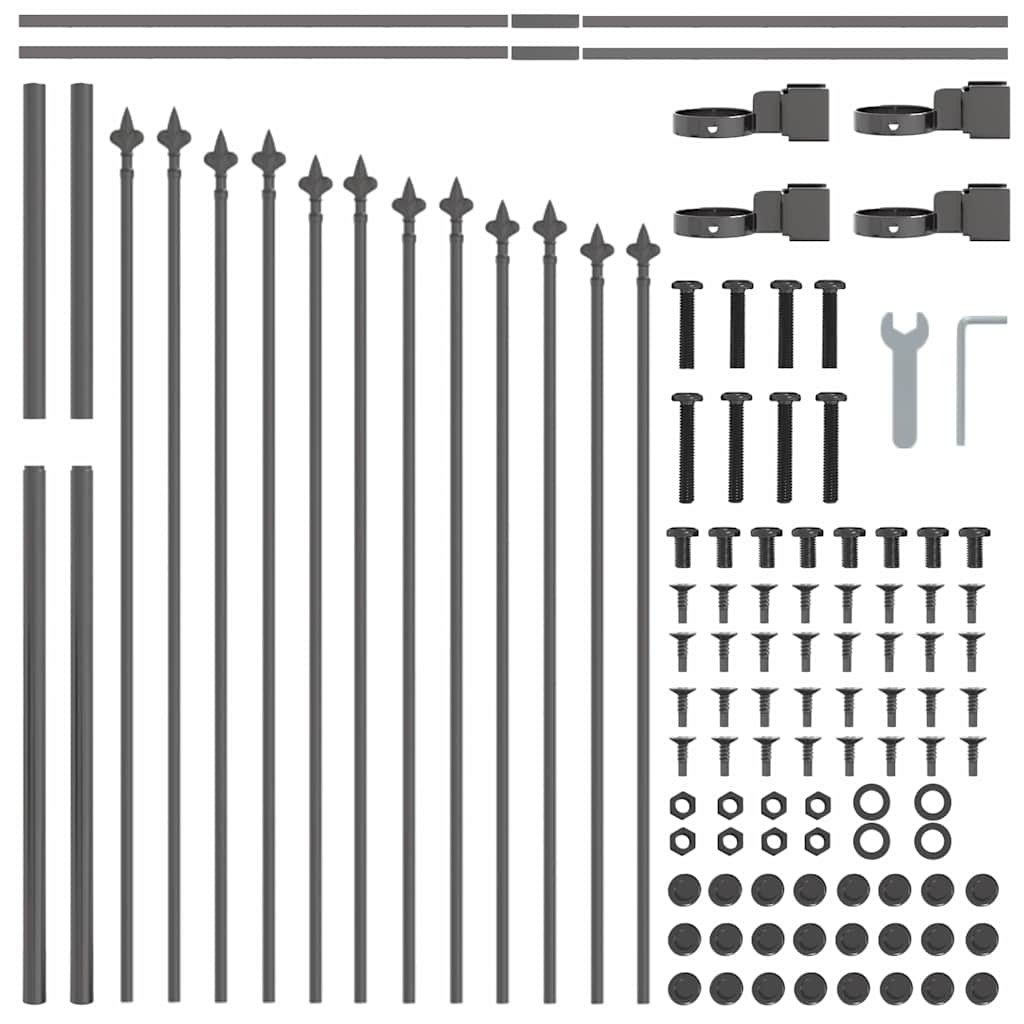 Φράχτης Κήπου vidaXL με Καμπυλωτή Κορυφή Γκρι 10,2x1 μ Χάλυβας