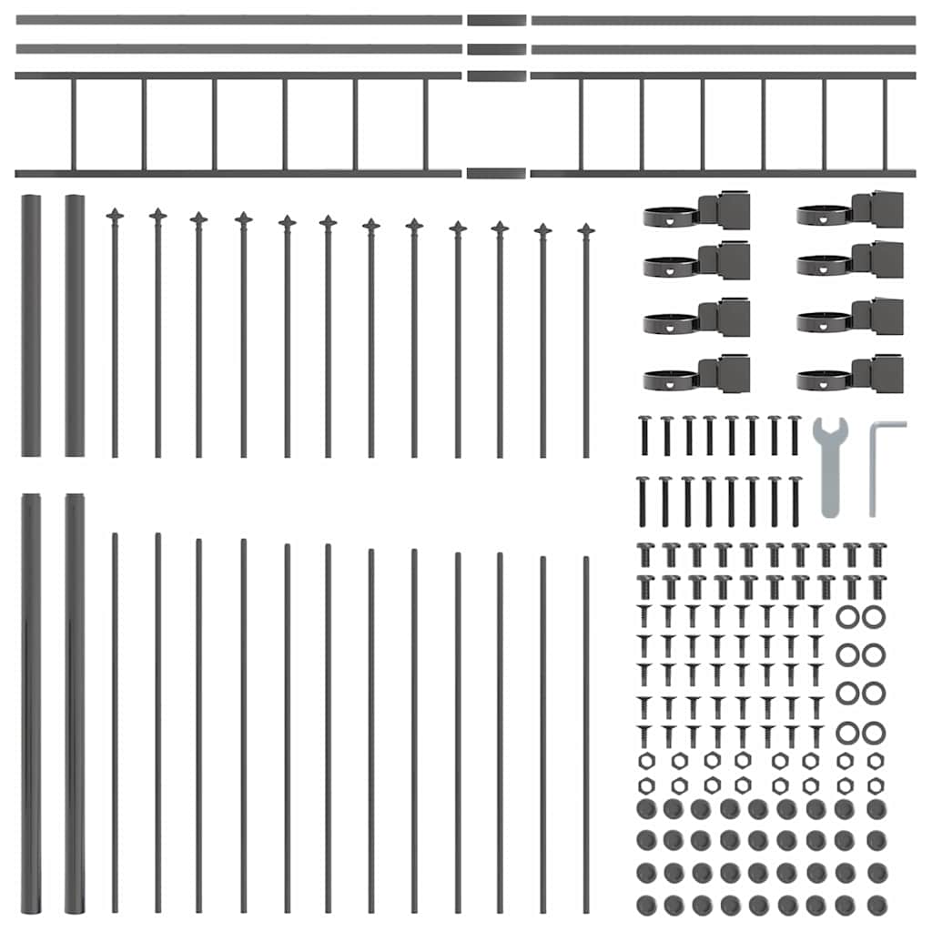 vidaXL Φράχτης Κήπου Γκρι 1020 x 200 εκ.