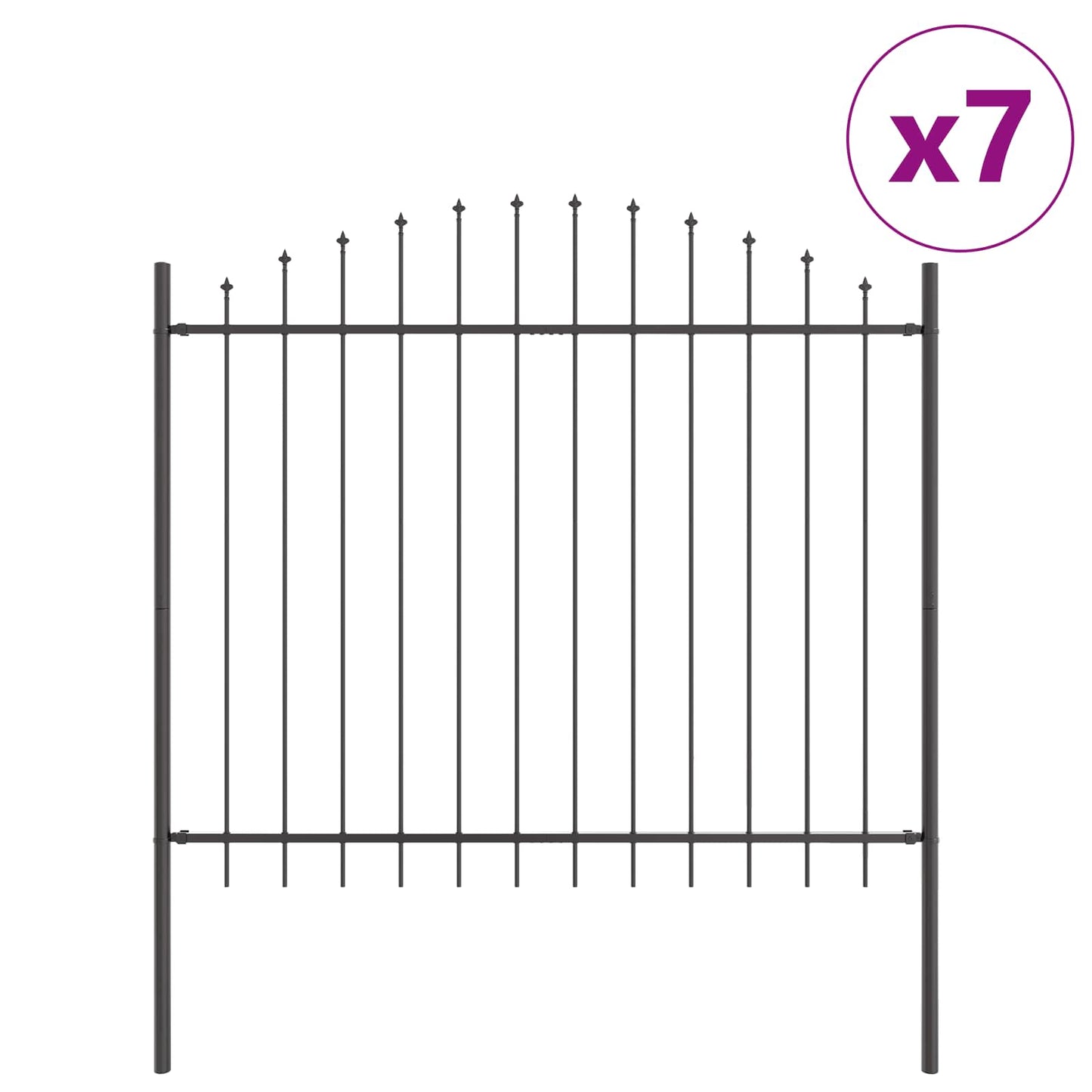 vidaXL Φράχτης Κήπου WOERDEN 7 τμχ. 170 x 190 cm Γκρι