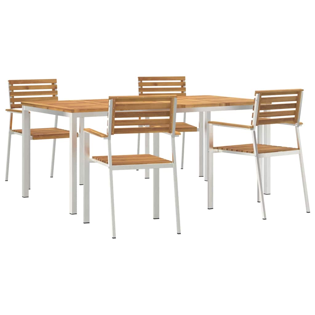 vidaXL Σετ 5 κομματιών τροφίμων κήπου από μασίφ ξύλο ακακίας