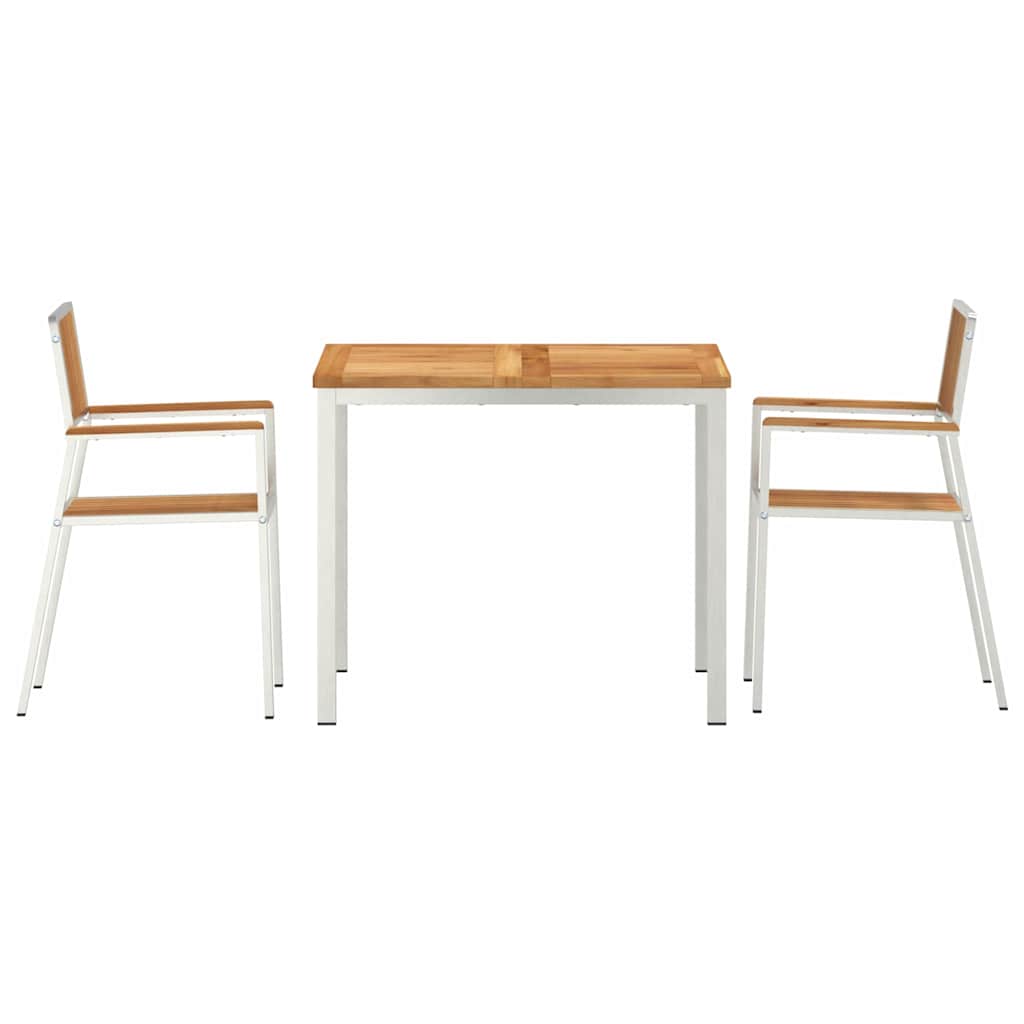 vidaXL 3 Τεμαχίων Σύνολο Τραπεζαρίας Κήπου Μασίφ Ξύλο Teak