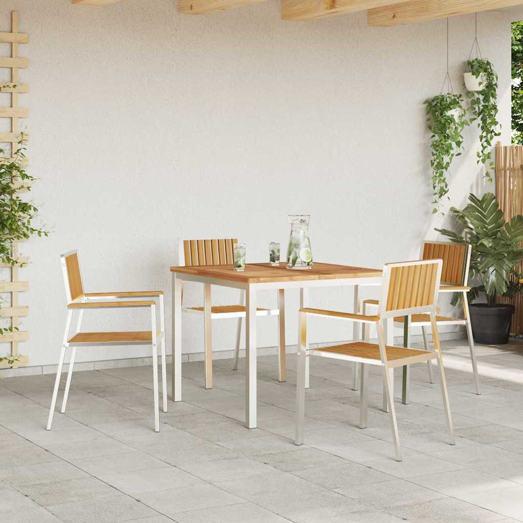 vidaXL Σετ Τραπεζαρίας Κήπου 5 Τεμαχίων Μασίφ Ξύλο Teak