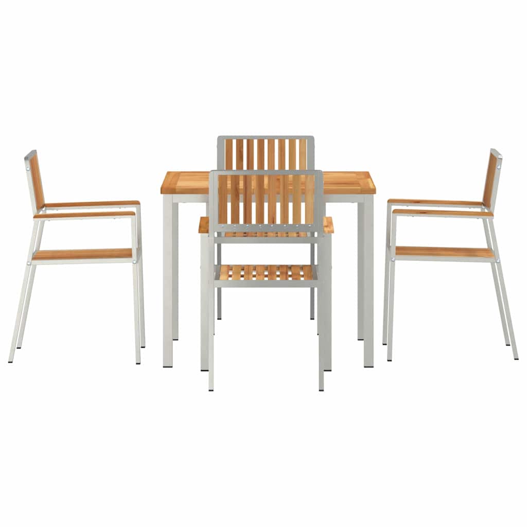 vidaXL Σετ Τραπεζαρίας Κήπου 5 Τεμαχίων Μασίφ Ξύλο Teak