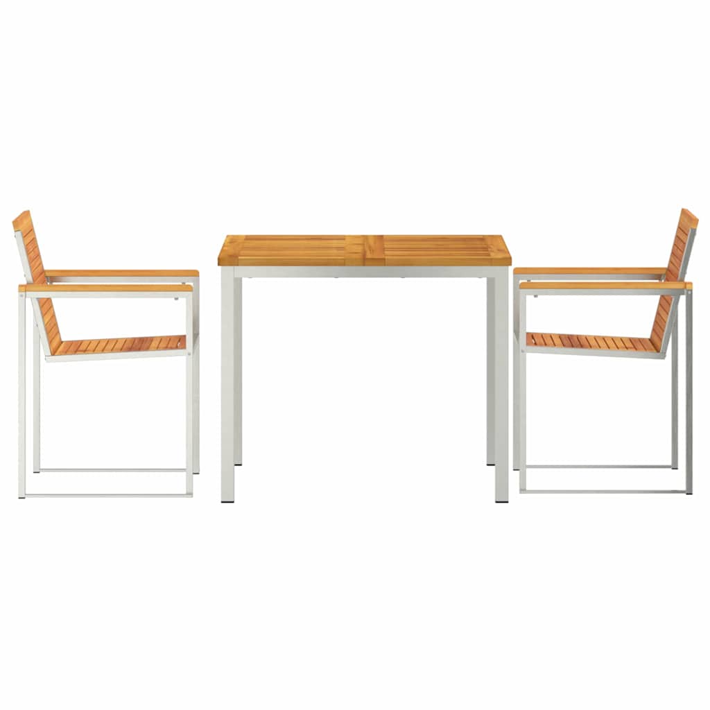 vidaXL 3 Τεμαχίων Σετ Τραπεζαρίας Κήπου από Στερεό Ξύλο Ακακίας