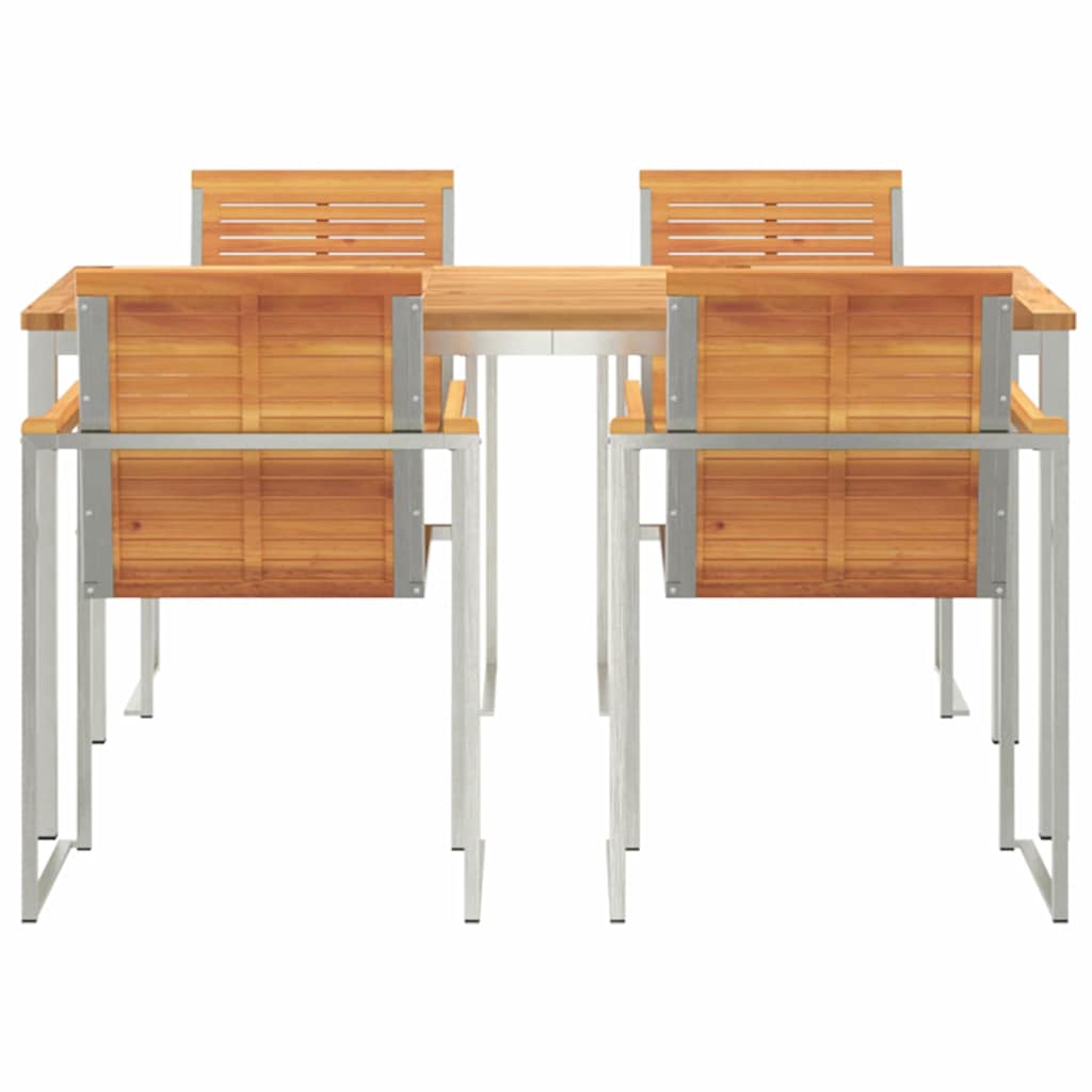 vidaXL Σετ Τραπεζαρίας Κήπου 5 τεμαχίων Μασίφ Ξύλο Ακακίας