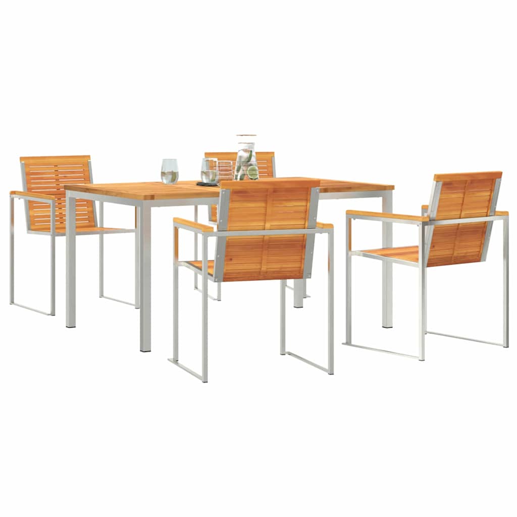 vidaXL Σετ Τραπεζαρίας Κήπου 5 τεμαχίων Μασίφ Ξύλο Ακακίας