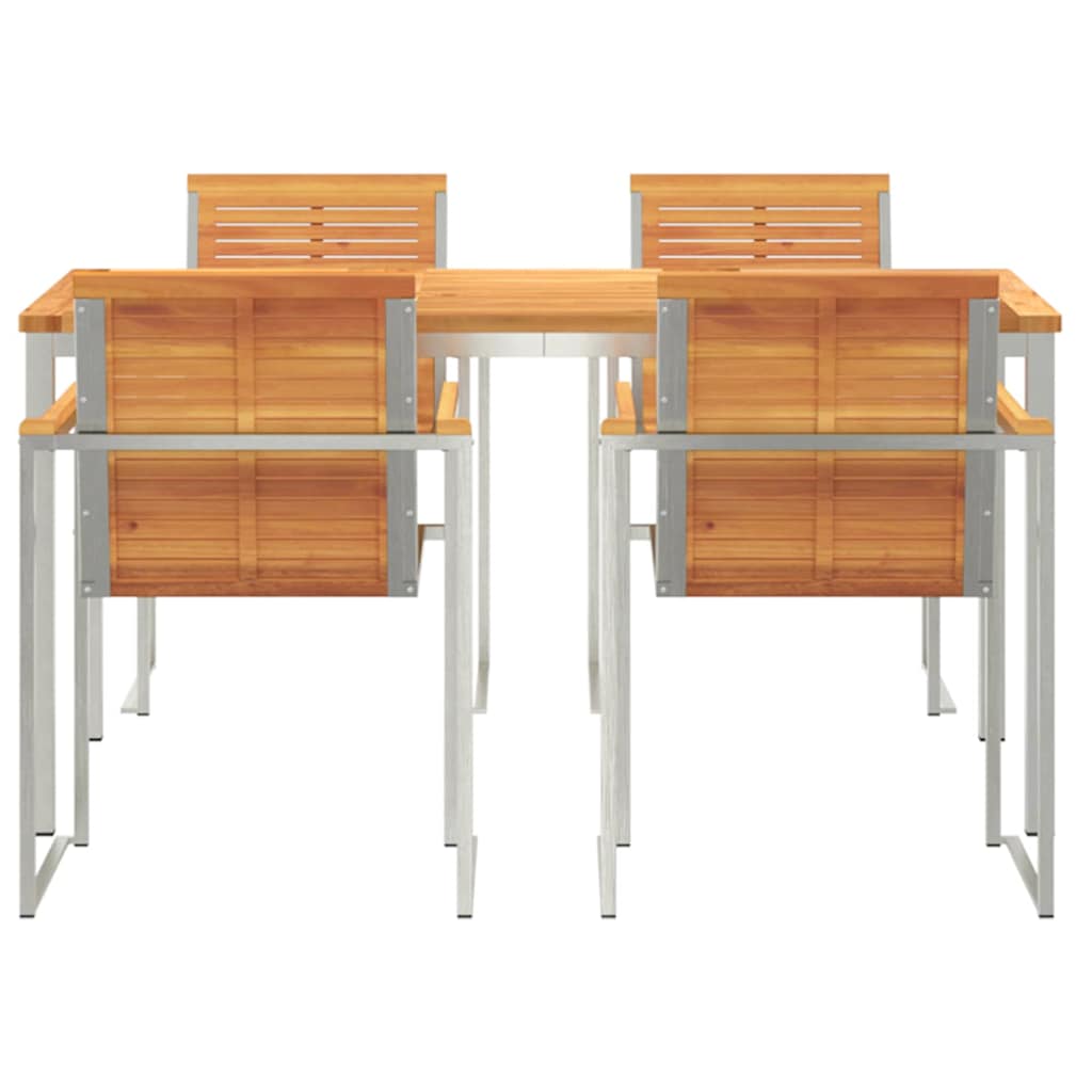 σετ τραπεζαρίας κήπου vidaXL 5 τεμ από μασίφ ξύλο ακακίας