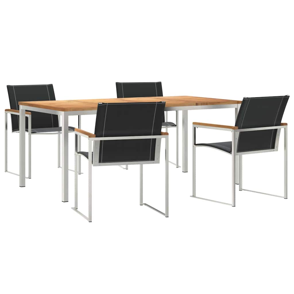 Σετ φαγητού 5 τεμαχίων με συμπαγές ξύλο ακακίας vidaXL