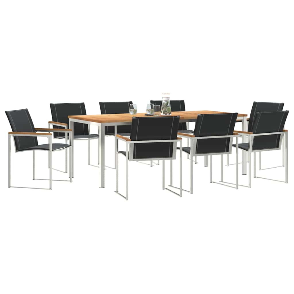 Σετ Τραπεζαρίας Κήπου 9 Τεμαχίων vidaXL Μασίφ Ξύλο Ακακίας