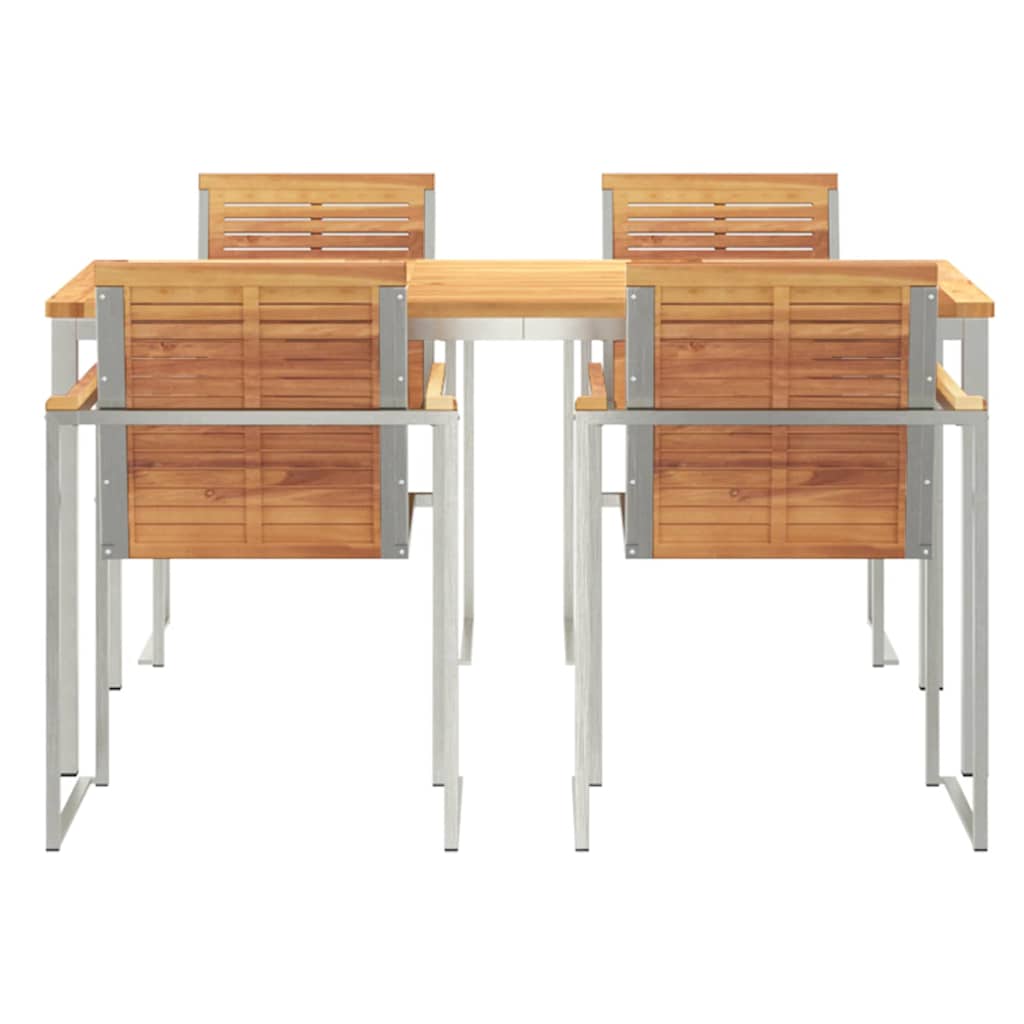 vidaXL Σετ Τραπεζαρίας Κήπου 5 Τεμαχίων από Μασίφ Ξύλο Teak