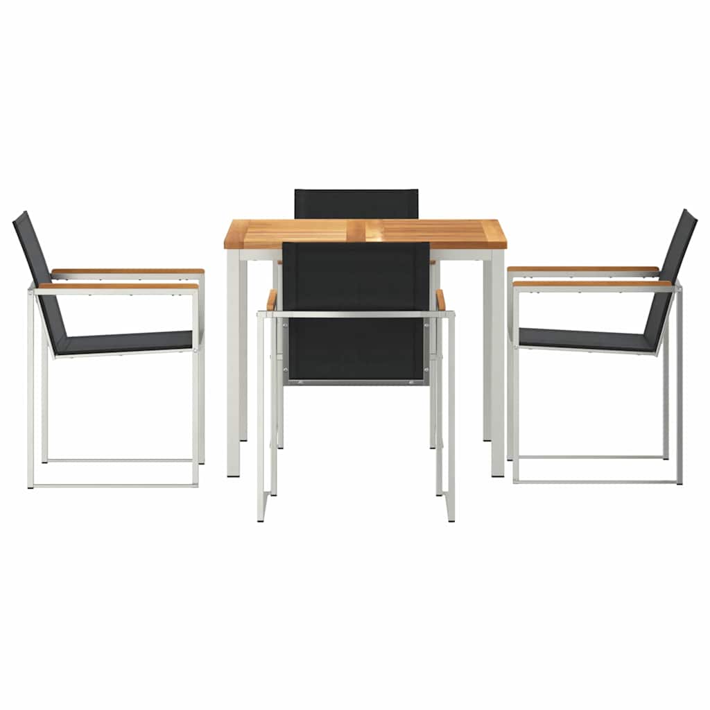 vidaXL 5 τεμαχίων σετ τραπεζαρίας κήπου από ξύλο teak