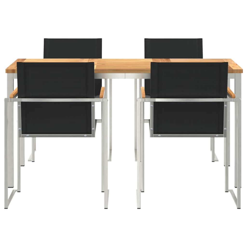 vidaXL Σετ 5 Τεμαχίων Τραπέζι Κήπου Μασίφ Ξύλο Teak