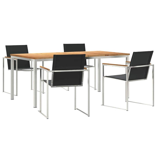 vidaXL Σετ Τραπεζαρίας Κήπου 5 τεμαχίων από Μασίφ Ξύλο Teak