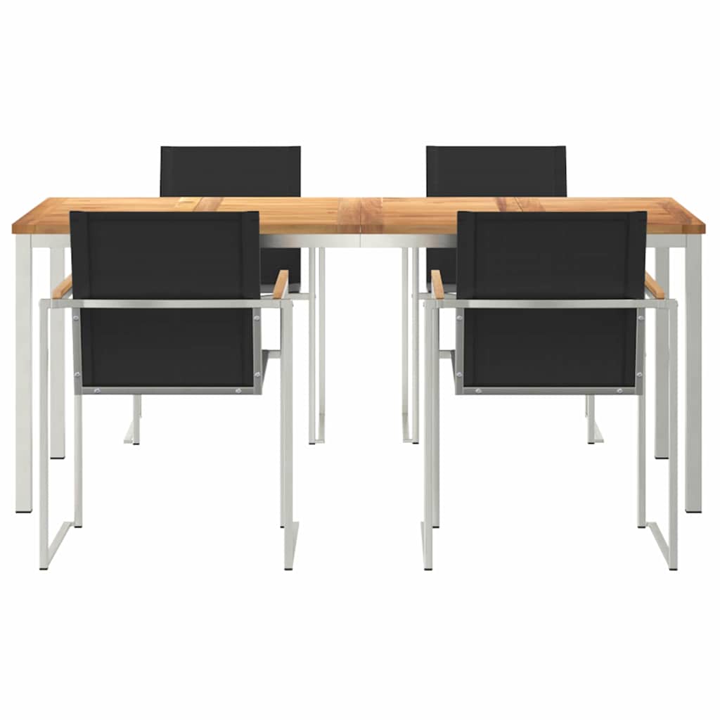 vidaXL Σετ Τραπεζαρίας Κήπου 5 τεμαχίων από Μασίφ Ξύλο Teak