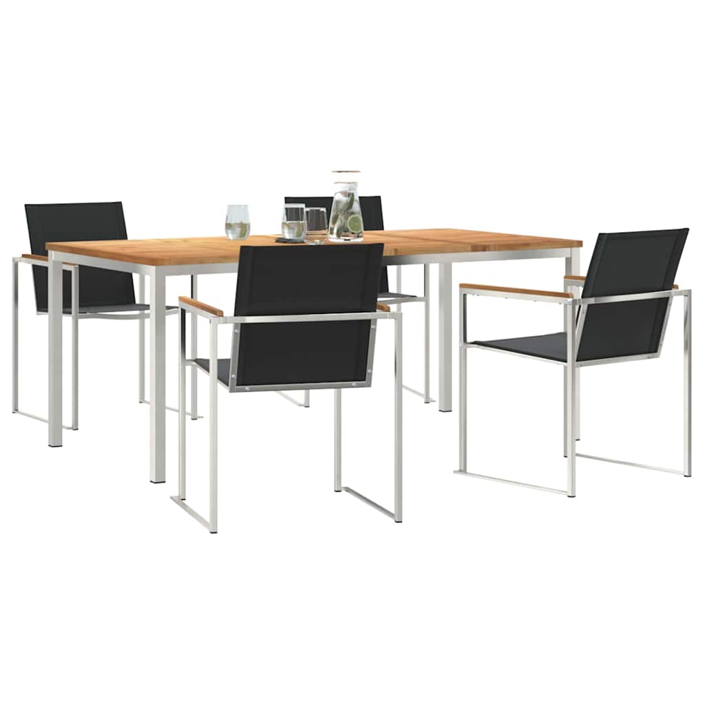 vidaXL Σετ Τραπεζαρίας Κήπου 5 τεμαχίων από Μασίφ Ξύλο Teak