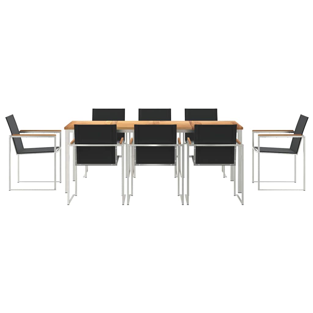 vidaXL Σετ Γευμάτων 9 Τεμαχίων από Μασίφ Ξύλο Teak