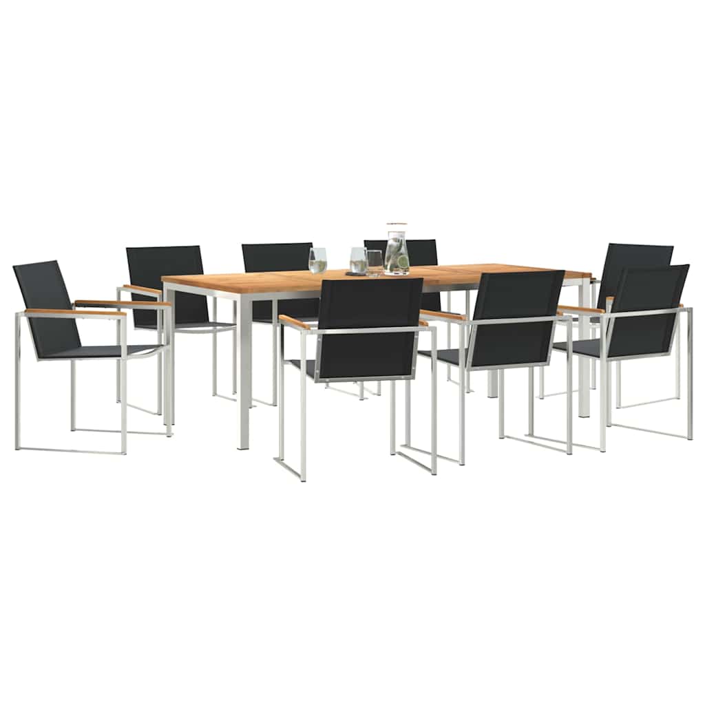 vidaXL Σετ Γευμάτων 9 Τεμαχίων από Μασίφ Ξύλο Teak