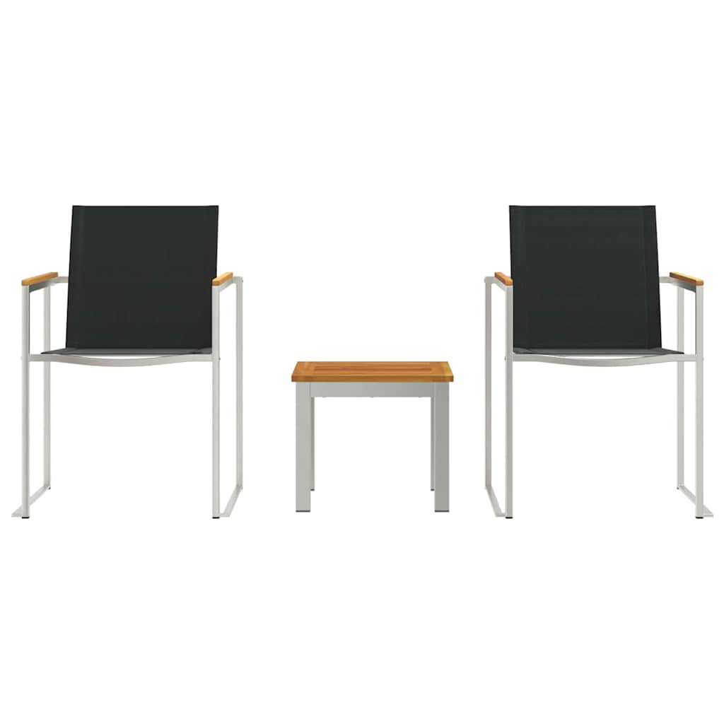 vidaXL ΣετΔείπνουΥπαίθρου 3 pcs Καφέ και Μαύρο Στερεό Ακακία