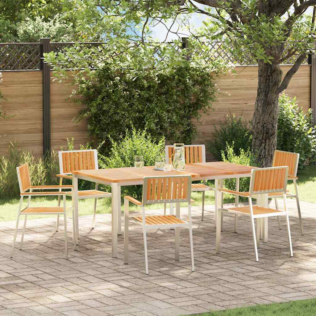 vidaXL Καρέκλα Κήπου 6 pcs Καφέ 56 x 54,5 x 87 εκ. Στερεό Ξύλο Τίκ