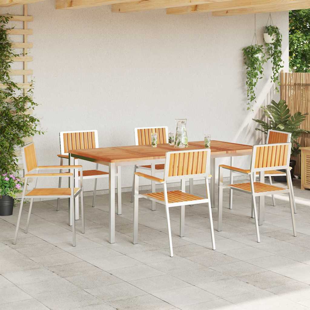 vidaXL Καρέκλα Κήπου 6 pcs Καφέ 56 x 54,5 x 87 εκ. Στερεό Ξύλο Τίκ