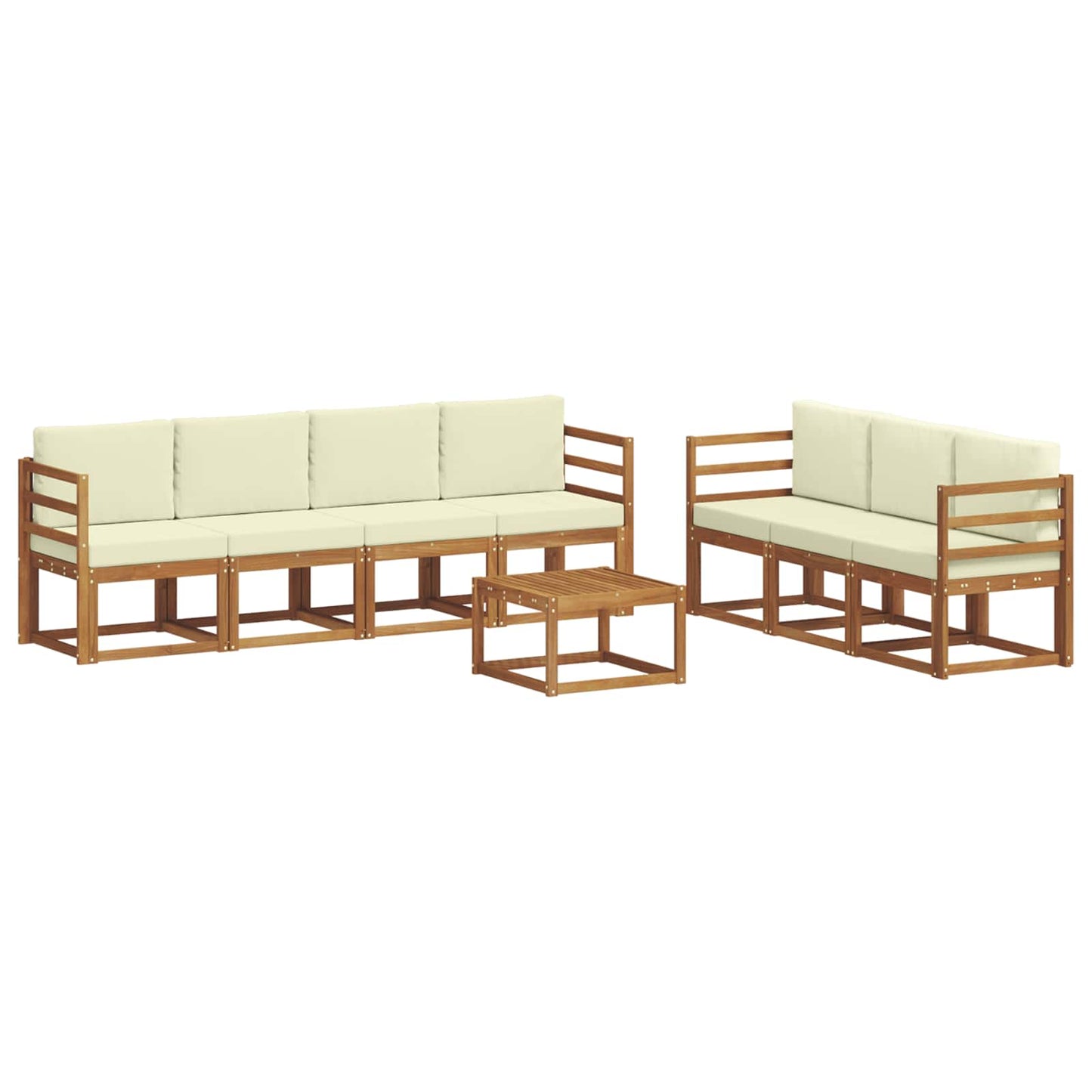 vidaXL Σειρά Καναπέ Εξωτερικού με μαξιλάρι 8 pcs Φυσικό και Κρέμα