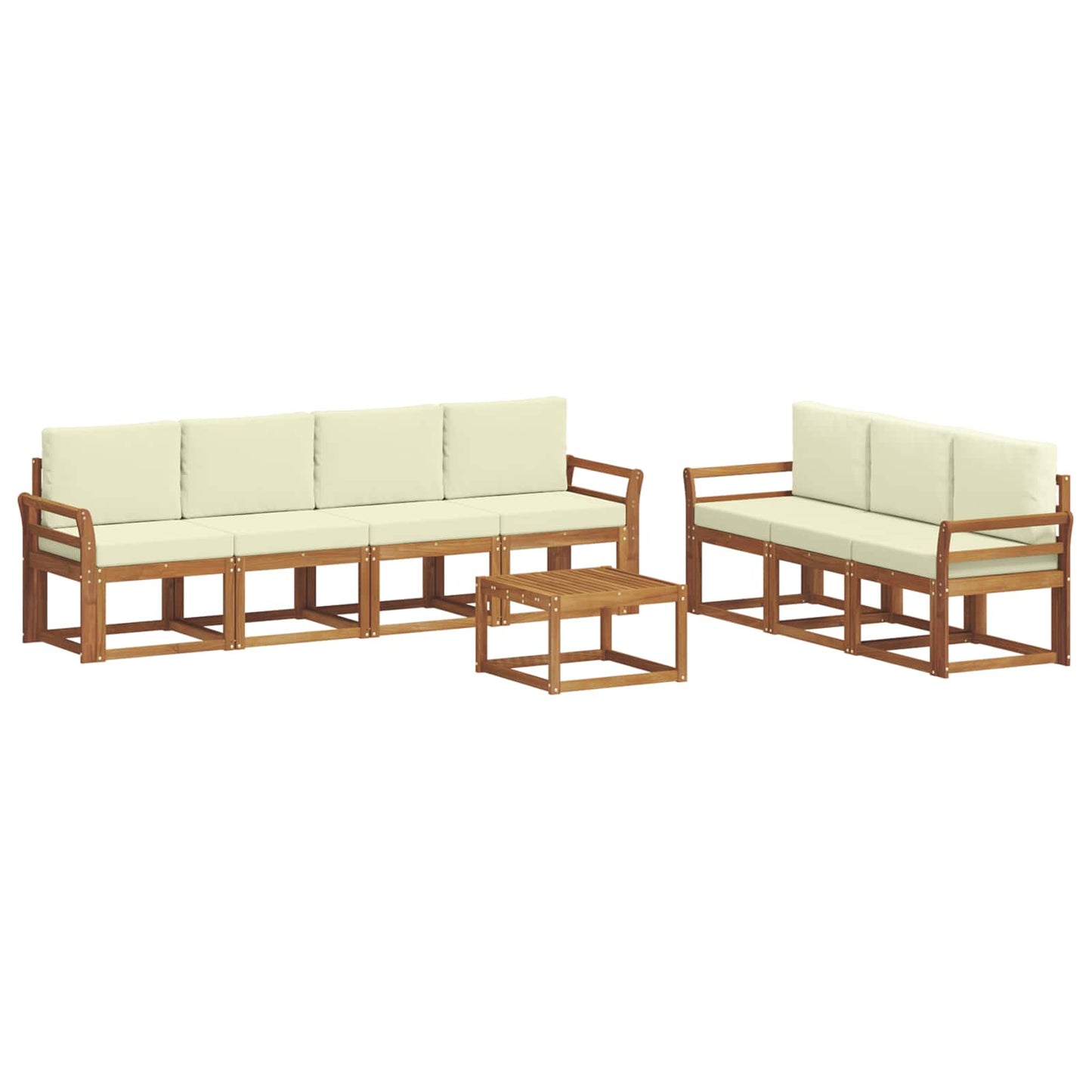 vidaXL Σειρά Καναπέ Εξωτερικού με μαξιλάρι 8 pcs Φυσικό και Κρέμα