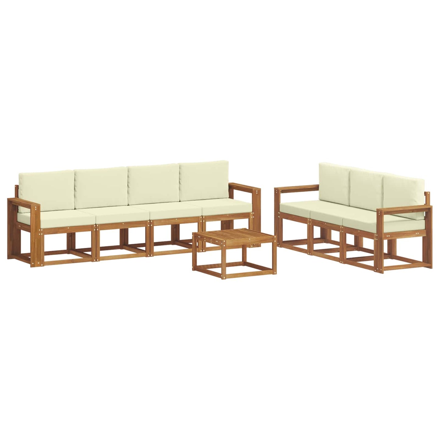 vidaXL Σειρά Καναπέ Εξωτερικού με μαξιλάρι 8 pcs Φυσικό και Κρέμα