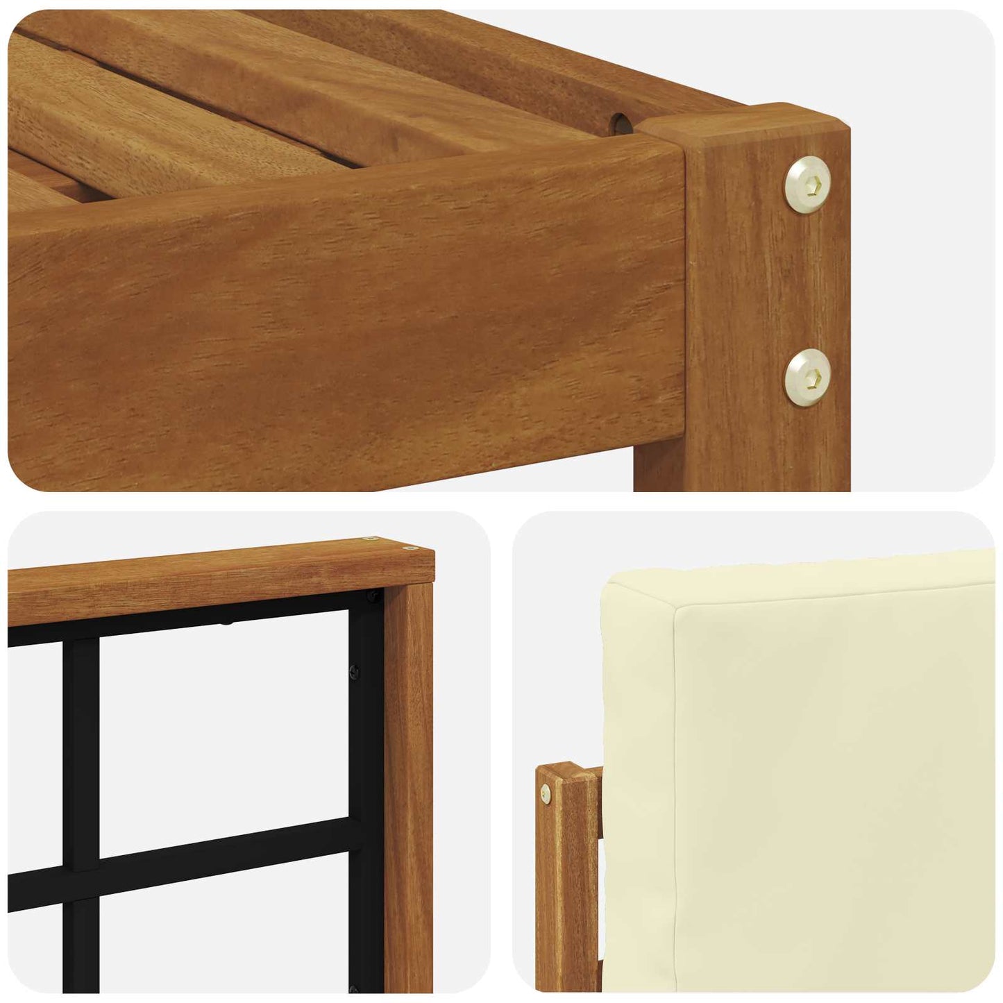 vidaXL Σειρά Καναπέ Εξωτερικού με μαξιλάρι 8 pcs Φυσικό και Κρέμα
