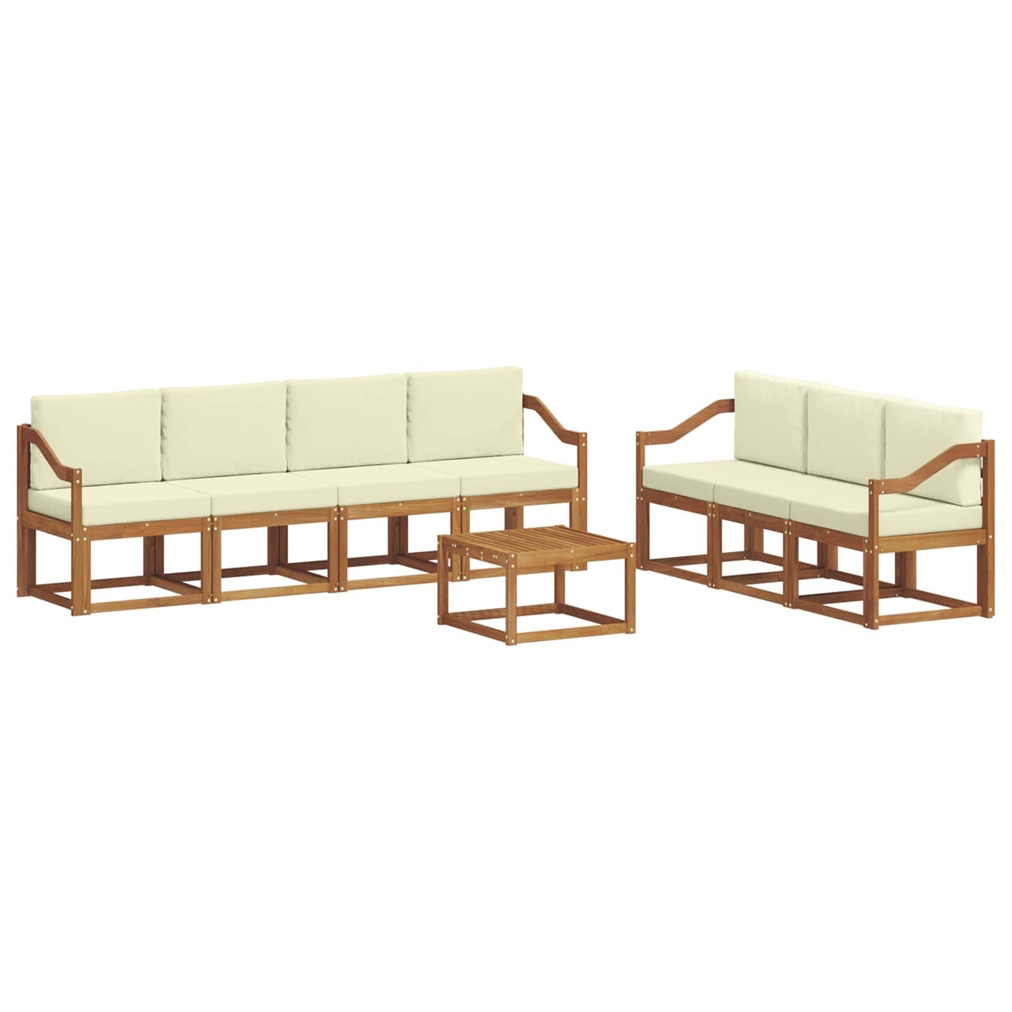 vidaXL Σειρά Καναπέ Εξωτερικού με μαξιλάρι 8 pcs Φυσικό και Κρέμα