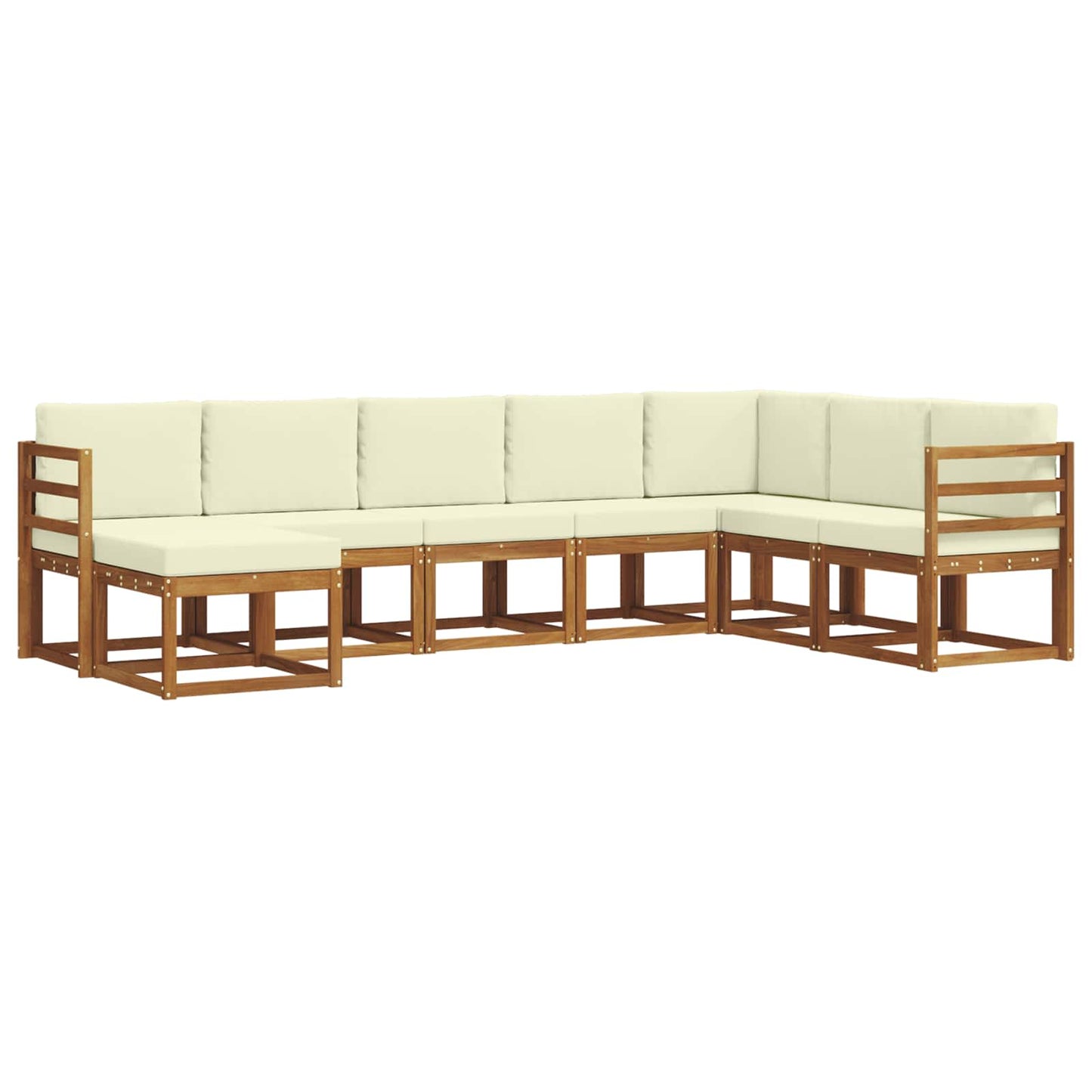 vidaXL Σειρά Καναπέ Εξωτερικού με μαξιλάρι 8 pcs Φυσικό και Κρέμα