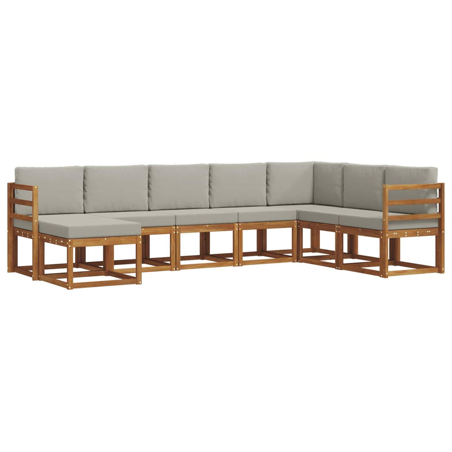 vidaXL Σειρά Καναπέ Εξωτερικού 8 pcs Φυσικό και Ανοιχτό Γκρι