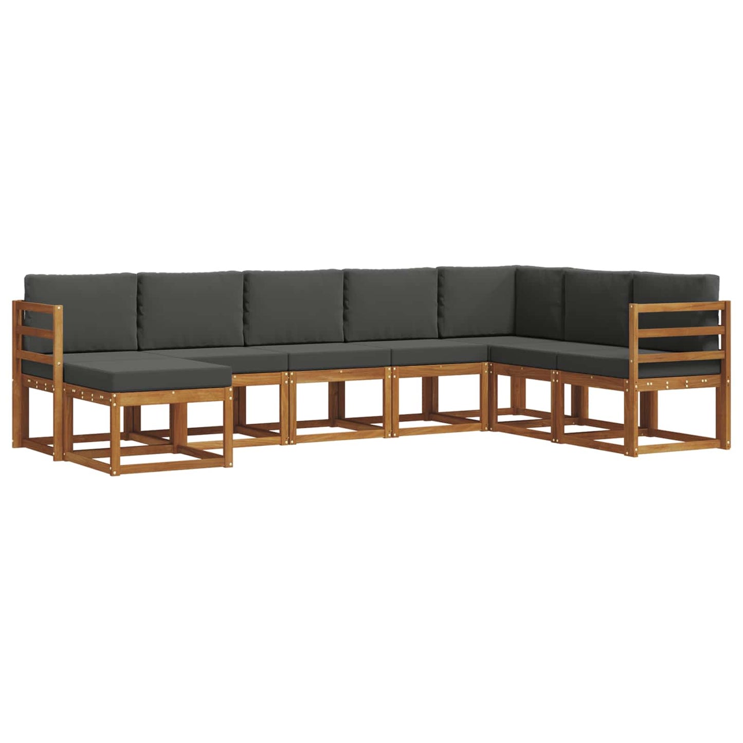 vidaXL Σειρά Καναπέ Εξωτερικού με μαξιλάρι 8 pcs Φυσικό και Ανθρακί